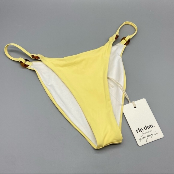 New! Free People x rhythm swim ring itsy pant bikini bottom lemon 1910 - Picture 3 of 11